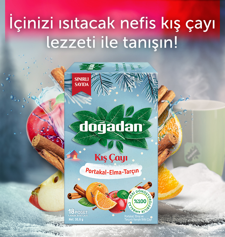 Doğadan Kış Çayı Portakal-Elma-Tarçın